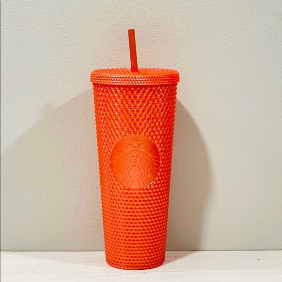 🧡NEW Starbucks Orange Pearlized Bling Studded Tumbler 🍁 - Picture 2 of 8